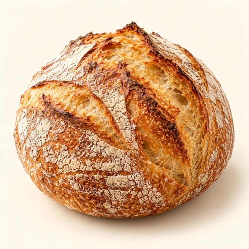 Pain rond au levain à la croûte dorée